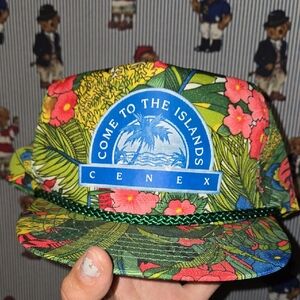 Come To The Island Floral Snapback Hat Cap  Vintage San Sun